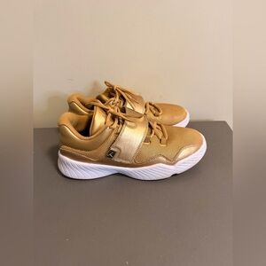 Youth Jordan J23 Lace/Strap Metallic Gold Sneakers (Youth 7Y = Womens 8.5)